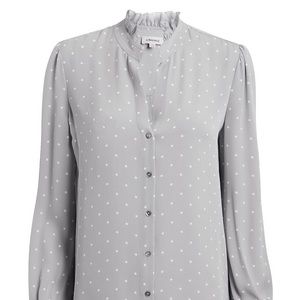 L’Agence Grey Silk Blouse